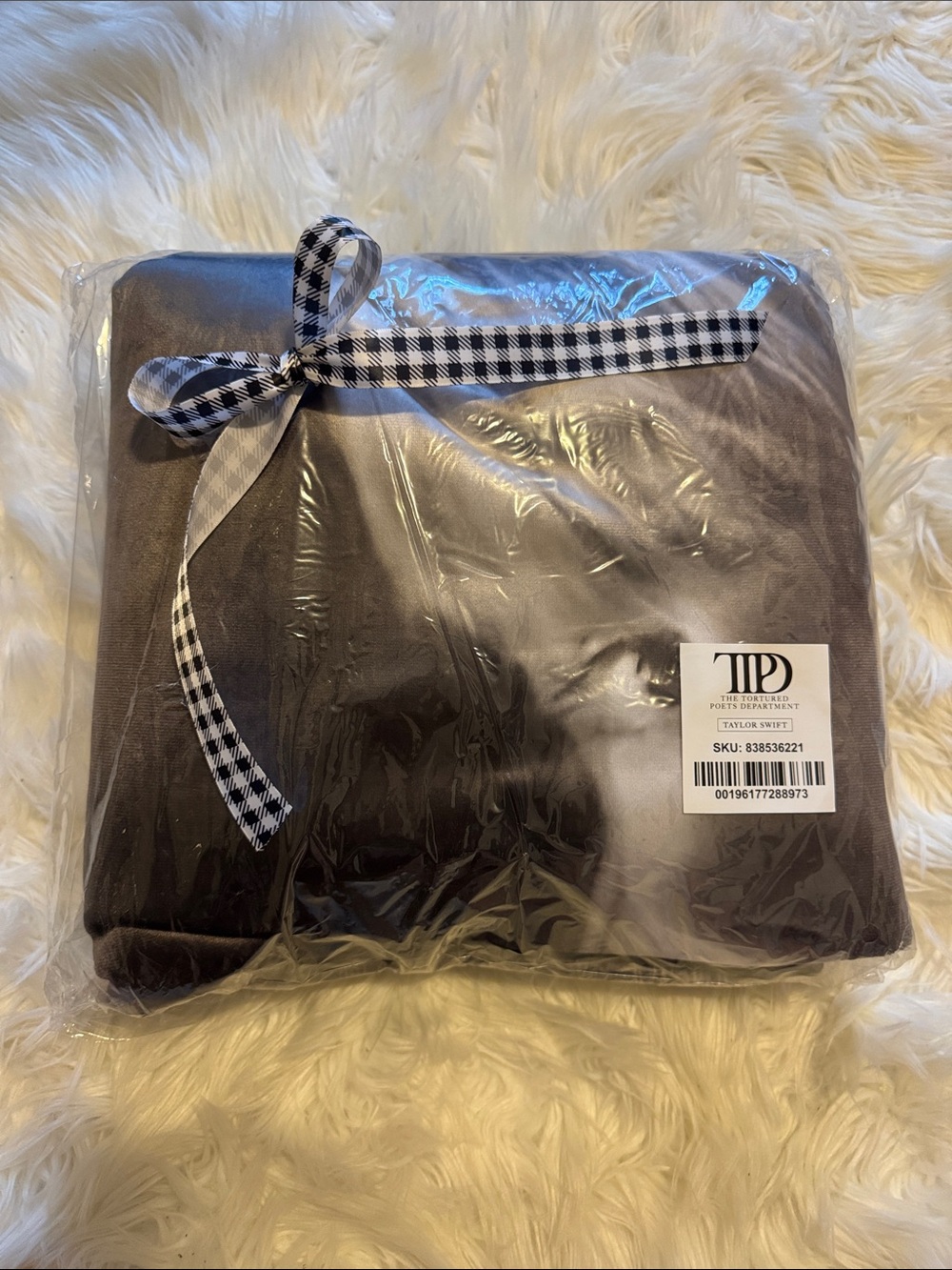 Dark Gray Fleece Taylor Swift “Tortured Poets Department” Blanket